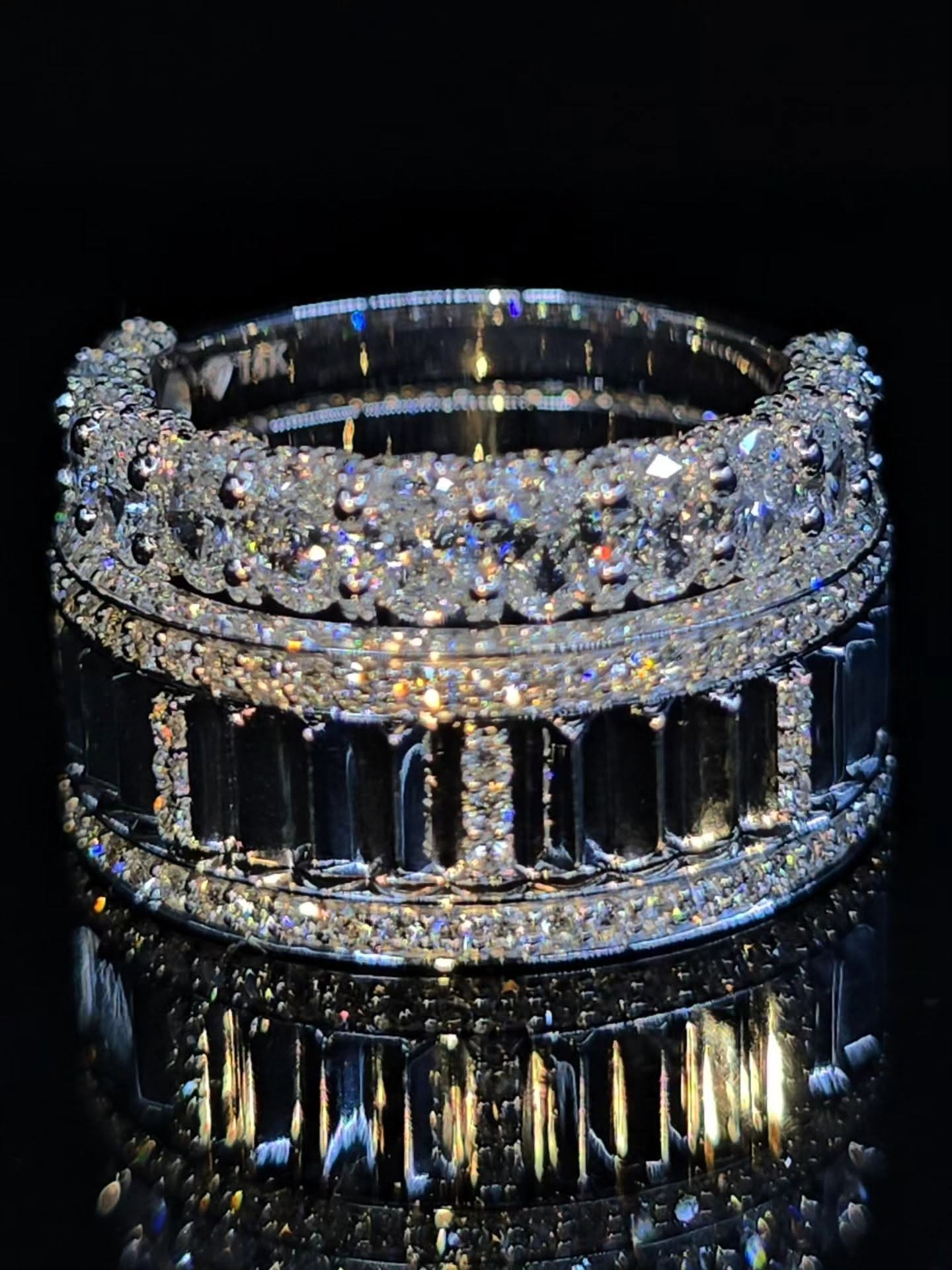 Wide pavé diamond eternity band